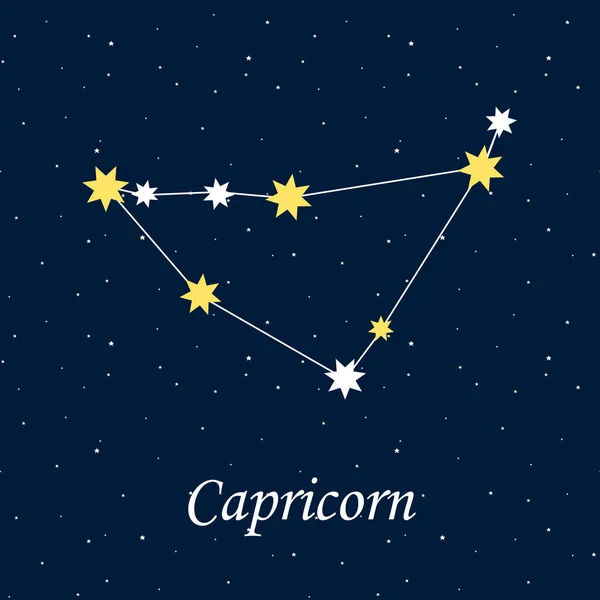 Konstelasi Capricorn Zodiak Horoskop Astrologi Bintang Malam Menggambarkan Vektor - Stok Vektor