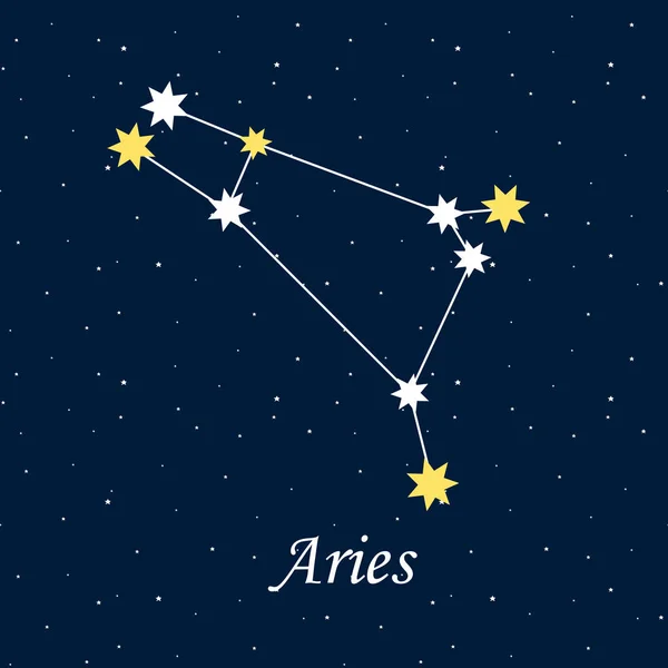 Konstelasi Aries Zodiac Horoskop Bintang Astrologi Malam Ilustrasi Vektor - Stok Vektor