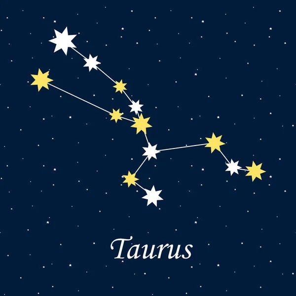 Konstelasi Taurus Zodiak Horoskop Bintang Astrologi Malam Menggambarkan Vektor - Stok Vektor