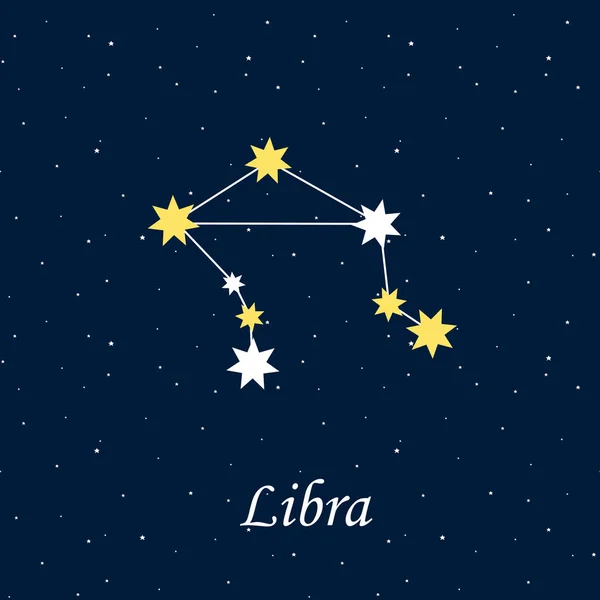 Constelação Horóscopo Zodiacal Libra Estrelas Astrologia Noite Ilustração Vetor — Vetor de Stock