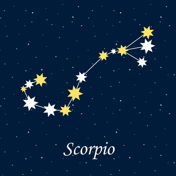 Konstelasi Scorpio Zodiac Horoskop Astrologi Bintang Malam Menggambarkan Vektor - Stok Vektor