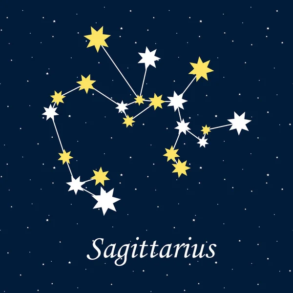Costellazione Sagittario Zodiaco Oroscopo Astrologia Stelle Notte Illustrazione Vettore — Vettoriale Stock