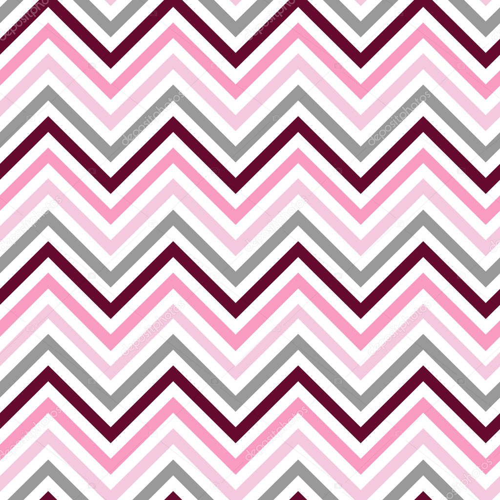 chevron pink white gray burgundy seamless pattern vector.