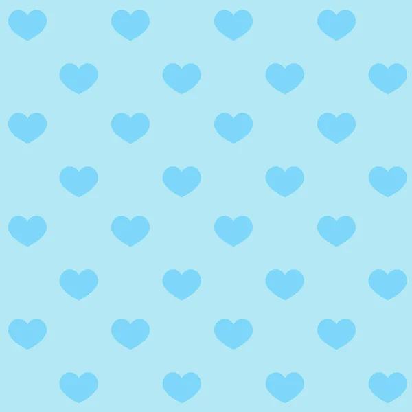 Blaue Herzen Auf Blauem Hintergrund Valentine Liebe Muster Nahtloser Vektor — Stockvektor