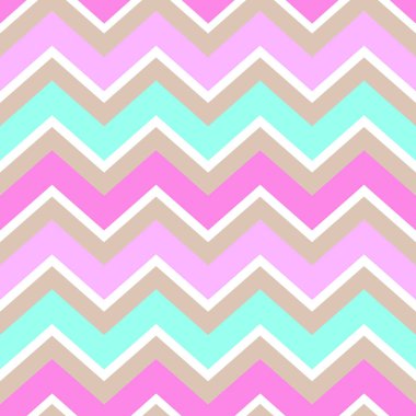Chevron Turkuaz Beyaz Pembe kahverengi Dikişsiz desen vektör.