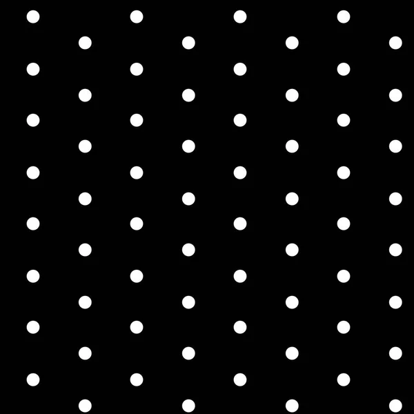 Bílé Tečky Černém Pozadí Bezešvé Vzor Vintage Retro Polka Dot — Stockový vektor