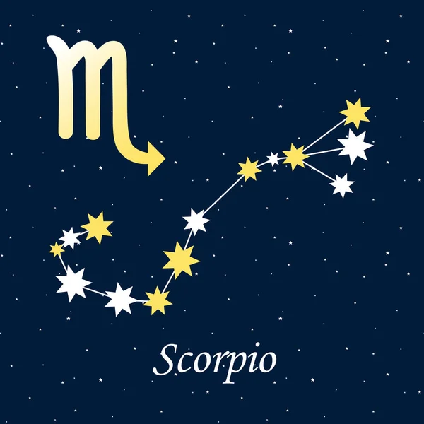 Konstelasi Scorpio Zodiac Horoskop Astrologi Bintang Malam Menggambarkan Vektor - Stok Vektor