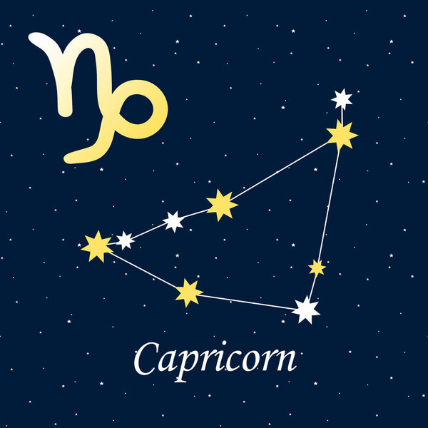 constellation capricorn zodiac horoscope astrology stars night illustration vector.