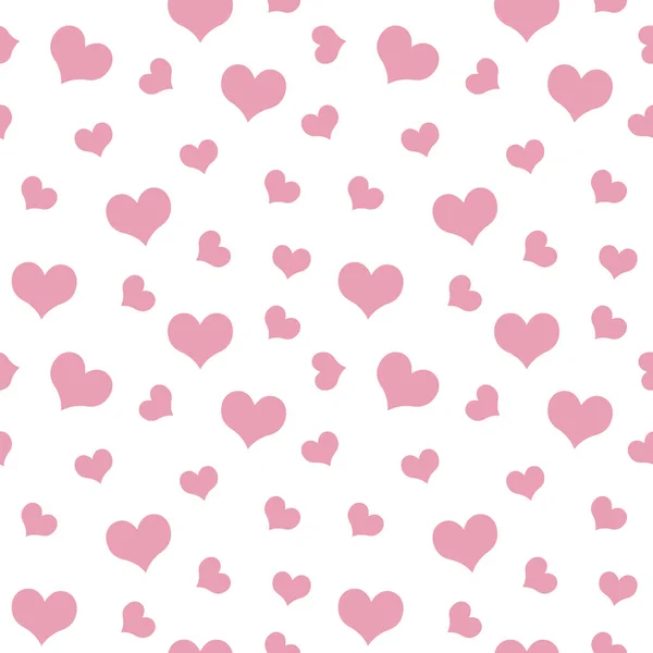 Light Pink Hearts Valentine Day Pattern Seamless Vector — Stock Vector