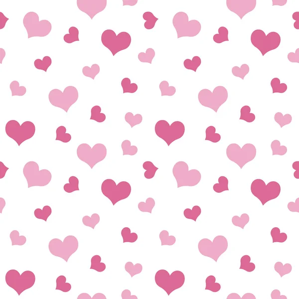 Corazones Rosados Día San Valentín Patrón Sin Costuras Vector — Vector de stock