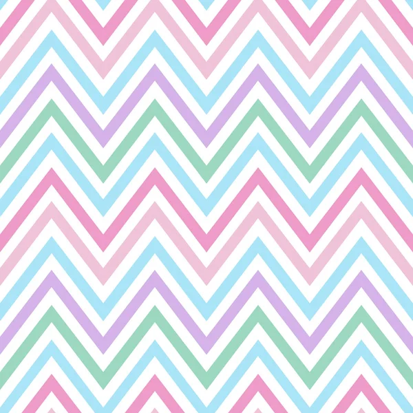 Chevron Pastell Bunt Frühling Rosa Blau Lila Grün Türkis Muster — Stockvektor