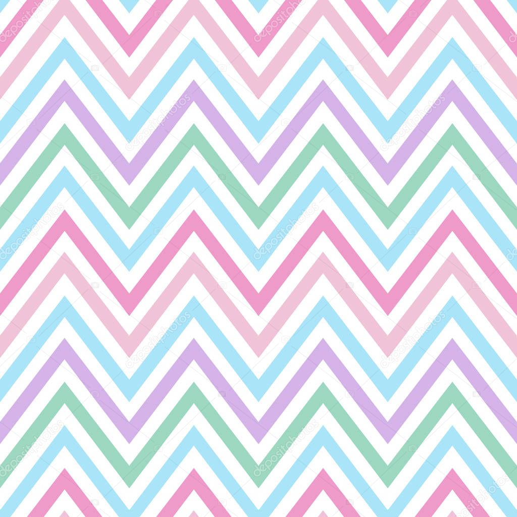 chevron pastel colorful spring pink blue purple green turquoise pattern seamless vector.