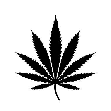 siyah esrar uyuşturucu esrar bitki simge vektör yaprak.