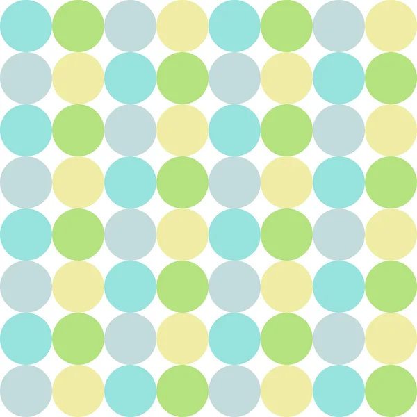 Kleurrijke Cirkels Blauw Groen Grijs Geel Pastel Naadloze Patroon Vector — Stockvector