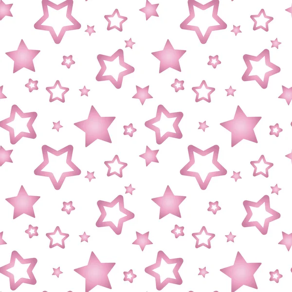 pink nacre stars on a white background pattern seamless vector.
