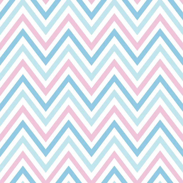 Chevron Pastell Bunt Frühling Rosa Weiß Blau Muster Nahtloser Vektor — Stockvektor