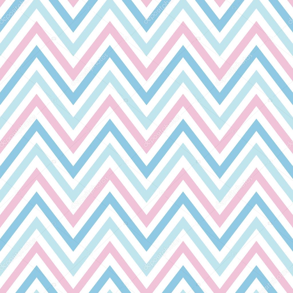 chevron pastel colorful spring pink white blue pattern seamless vector.