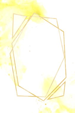 Geometrik desenler suluboya yeşil ve altın. Metin için arka plan. Şablon. geometrik çerçeve. Kartı