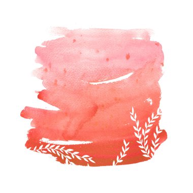 Yaşam mercan rengi. Soyut boya lekeleri beyaz arka plan üzerinde. Renk suluboya lekeleri, engelliyor, sıçramasına. Yıl 2019 rengini