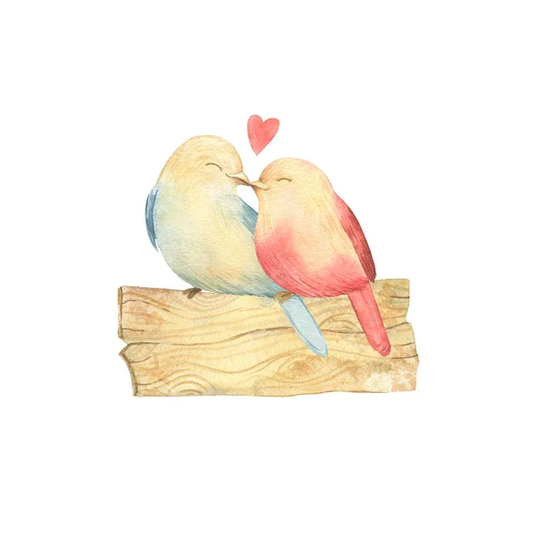 Jolie Aquarelle Illustration Romantique Ensemble Éléments Design Pour Saint Valentin — Photo