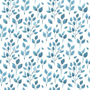 Sulu Boya Dikişsiz desen. Yaprakları