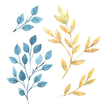 Suluboya bırakır. Sonbahar yaprak