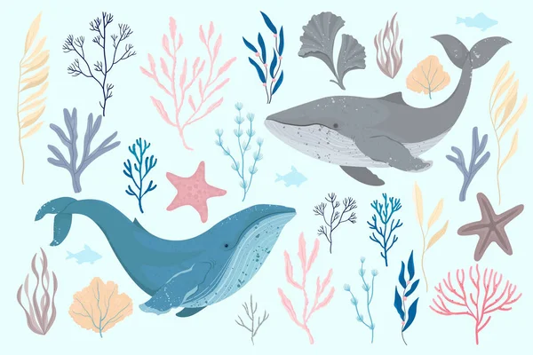 World Oceans Day Card Ilustração Vetorial Ajude Proteger Conservar Oceanos —  Vetores de Stock