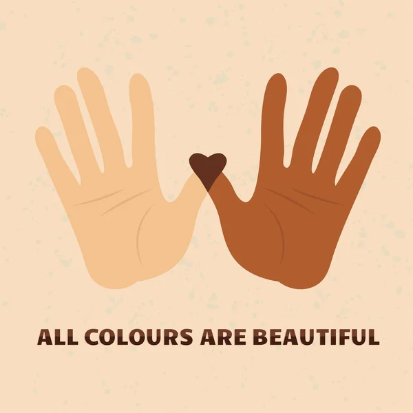 Přestaň Rasismem Černých Životech Záleží Jsme Rovni Různé Barvy Kůže — Stockový vektor