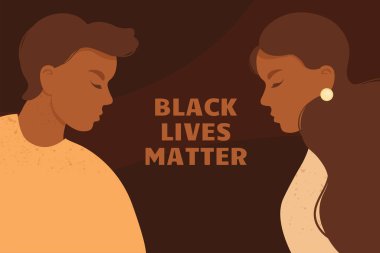 Stop racism. Black lives matter, we are equal. No racism concept. Flat style. Different skin colors. Supporting illustration. Vector. clipart