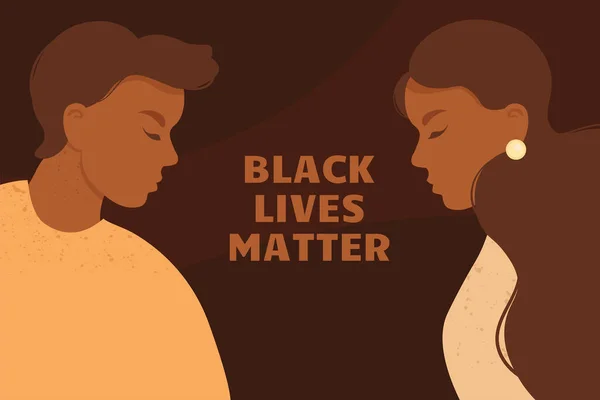 Detener Racismo Las Vidas Los Negros Importan Somos Iguales Ningún — Archivo Imágenes Vectoriales