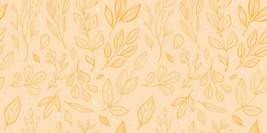 Güzel renkli sonbahar yaprakları pürüzsüz bir desen oluşturuyor. Vektör düz resimleme