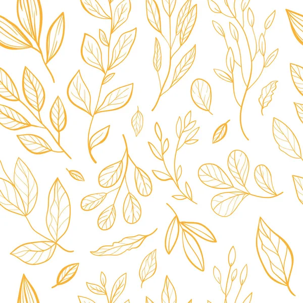 Красивые Красочные Осенние Листья Бесшовный Узор Векторная Плоская Иллюстрация — стоковый вектор