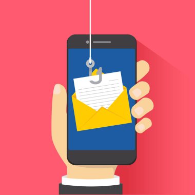 data phishing online hack dolandırıcılığı konsepti, vektör illüstrasyonu