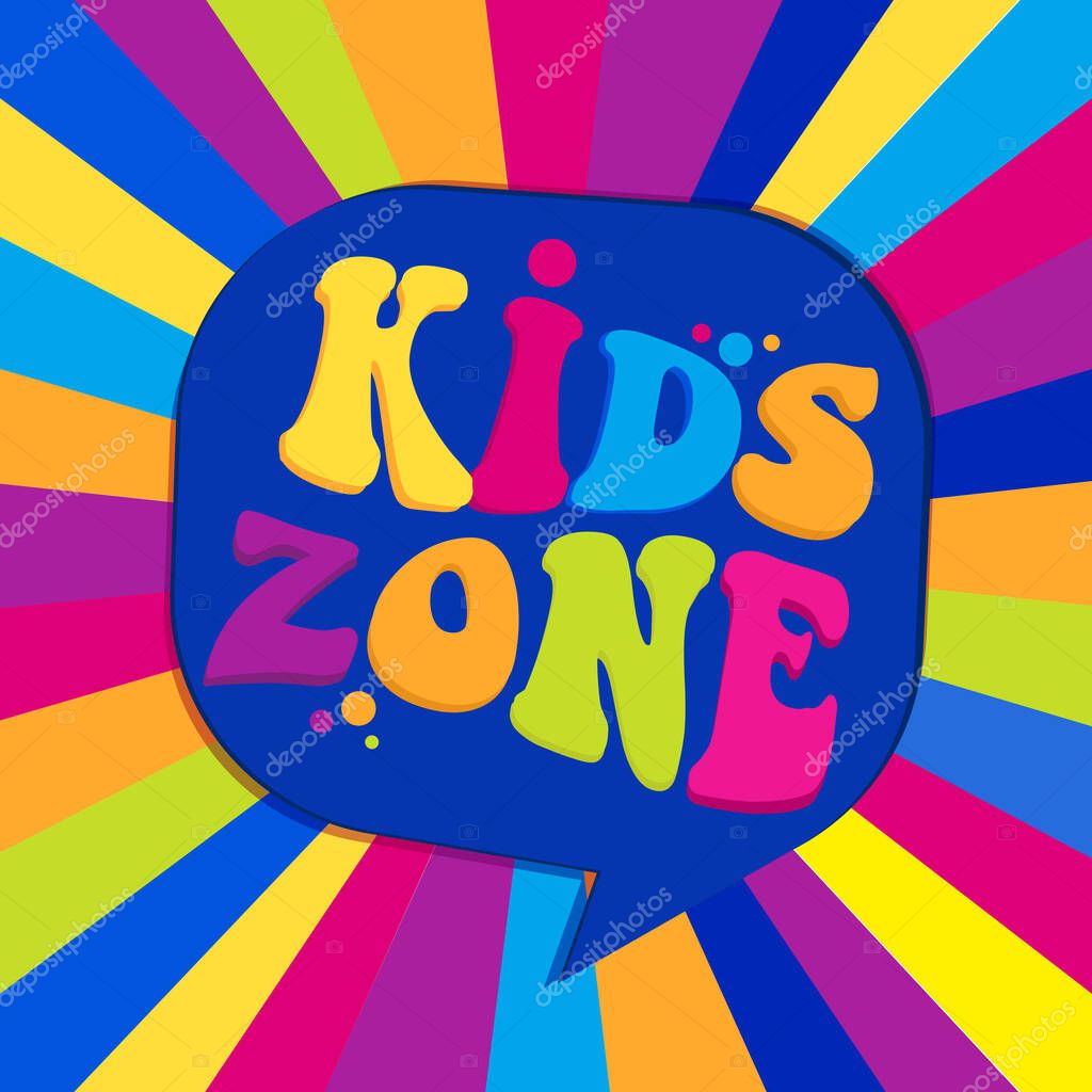 Kids zone playground banner vector illustration