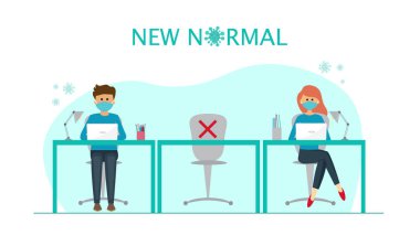 İnsanlar sosyal mesafeyi, yeni normal konsepti uyguluyor.