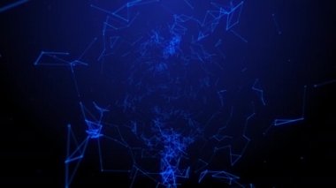 Dijital veri pleksus tünelinde uçuyor, dijital düğümlerden ve bağlantı yollarından oluşuyor