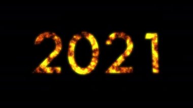 Mutlu yıllar 2021. Parlak altın ışık, 4K noel arkaplanı