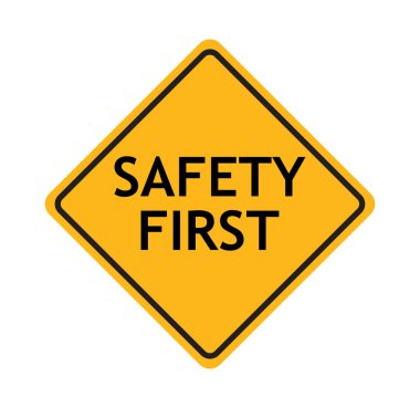 Sarı güvenlik işareti. Vektör illüstrasyonu