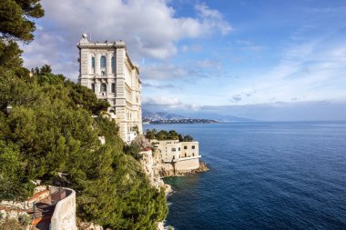 Monako ve Monte Carlo Prensliği sahil üzerinde bina Oşinografi Müzesi 