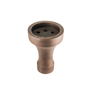 Nargile, kahverengi, kil izole üzerinde beyaz kase.