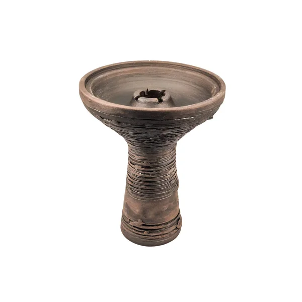 Bowl Clay Hookah Brown Isolated White — Stock Photo, Image