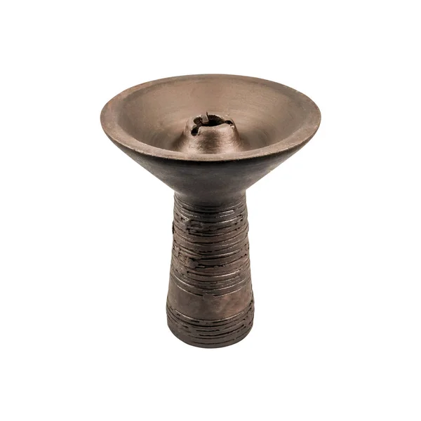 Bowl Clay Hookah Brown Isolated White — Stock Photo, Image