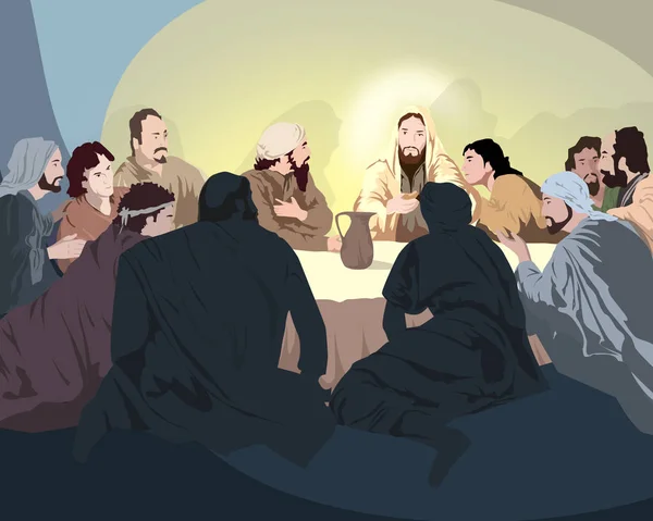 Jezus z uczniami — Zdjęcie stockowe