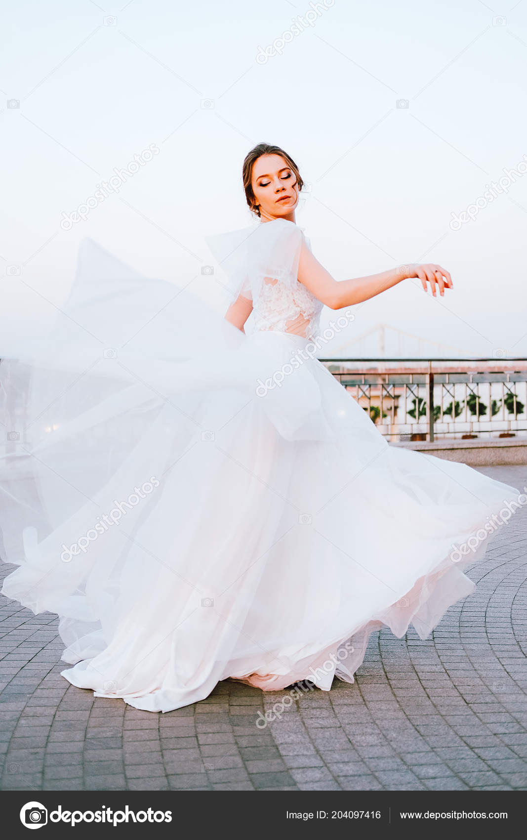 white flowing gown