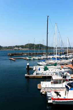 Sahne sakin deniz yaz karşı karşıya Marina