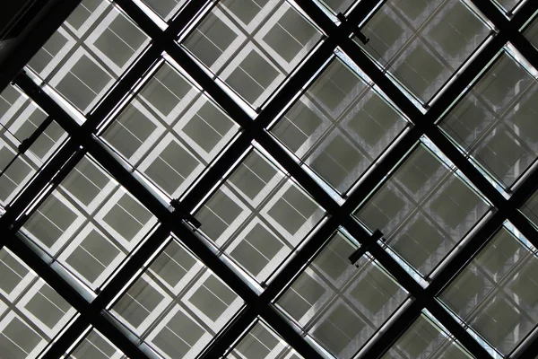 Vista Abstrata Teto Vidro Geométrico — Fotografia de Stock