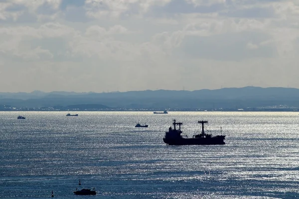 Пейзажі Моря Пливе Вантажний Корабель — стокове фото