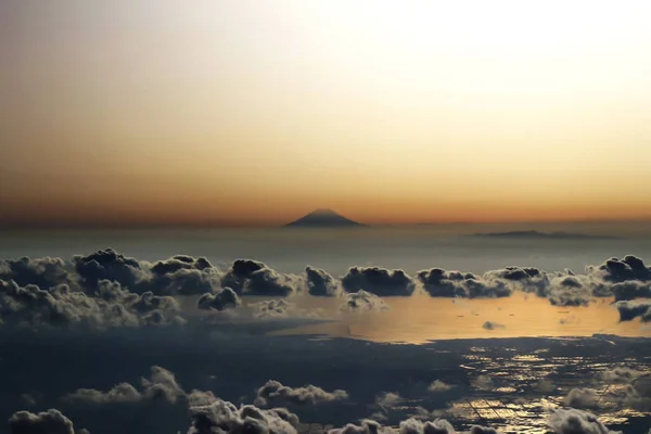 Fuji Akşam Manzara Havadan Görünümü — Stok fotoğraf
