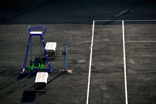 Early Morning Tennis Court One Present — Stock Photo, Image