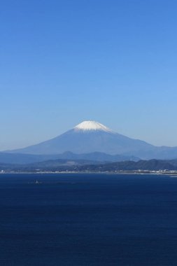 Fuji arka plan malzeme mavi üniforma